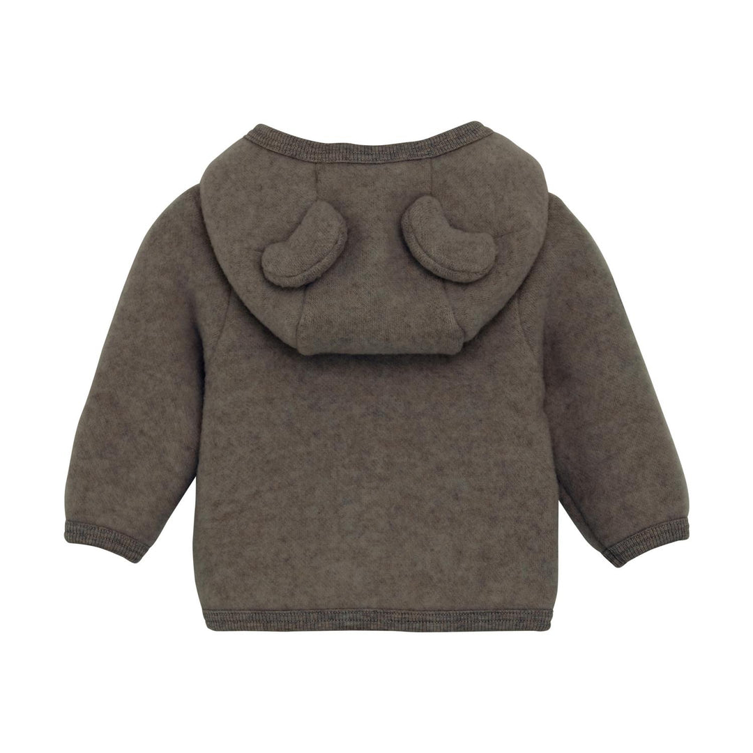 Jacket Ears Wool Fleece  Brown Melange
