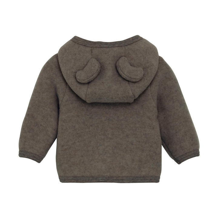 Jacket Ears Wool Fleece  Brown Melange