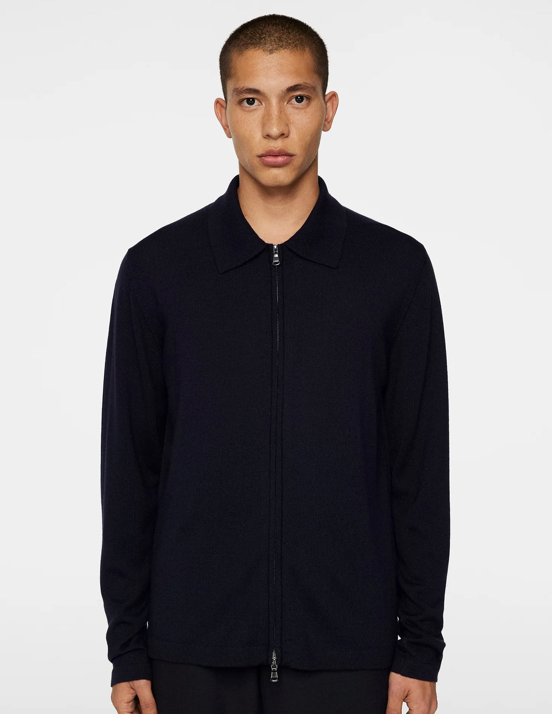 Kaleb Light Merino Cardigan  Black