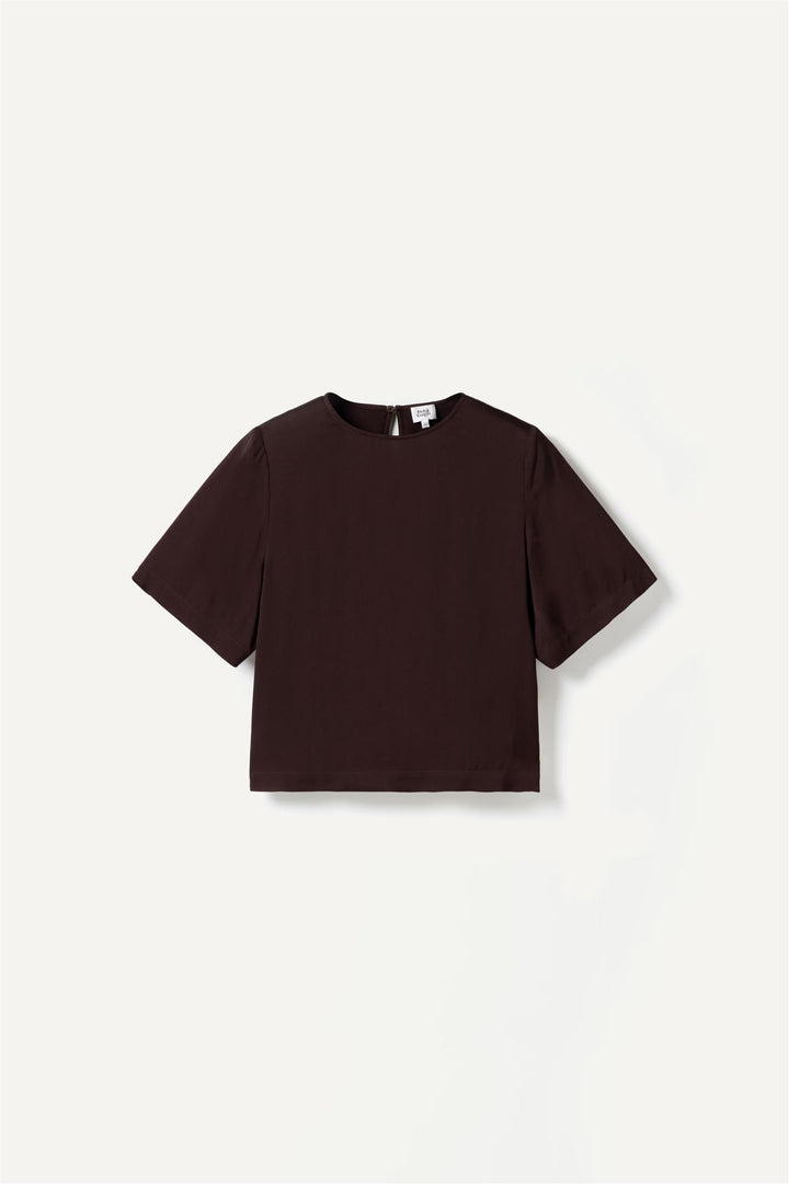leonie satin tee  Mocha Brown