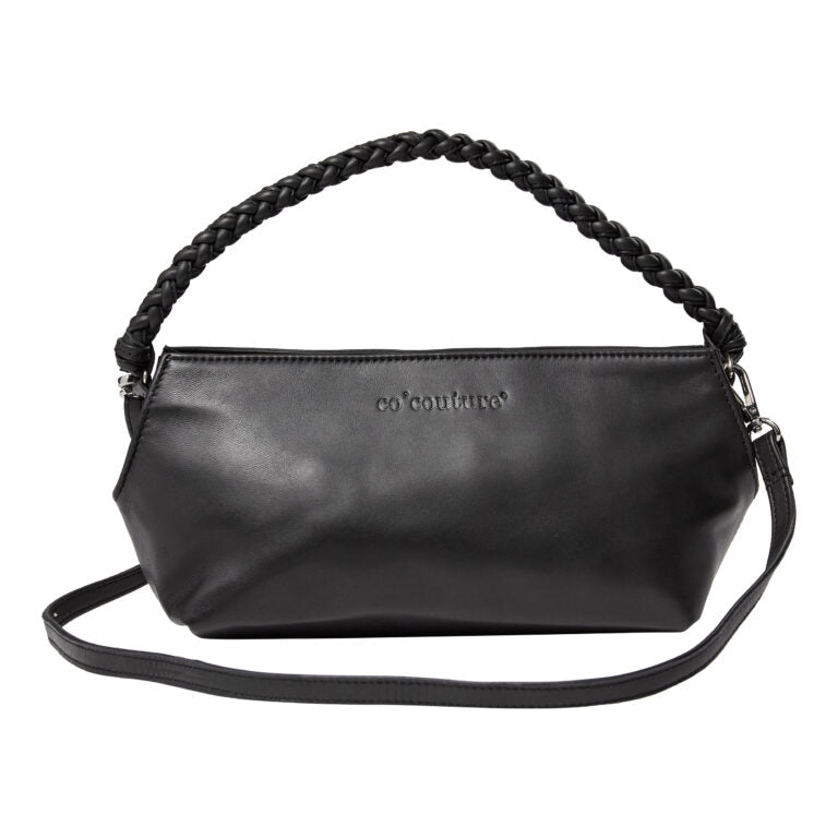 PhoebeCC Leather Braid Bag  Black