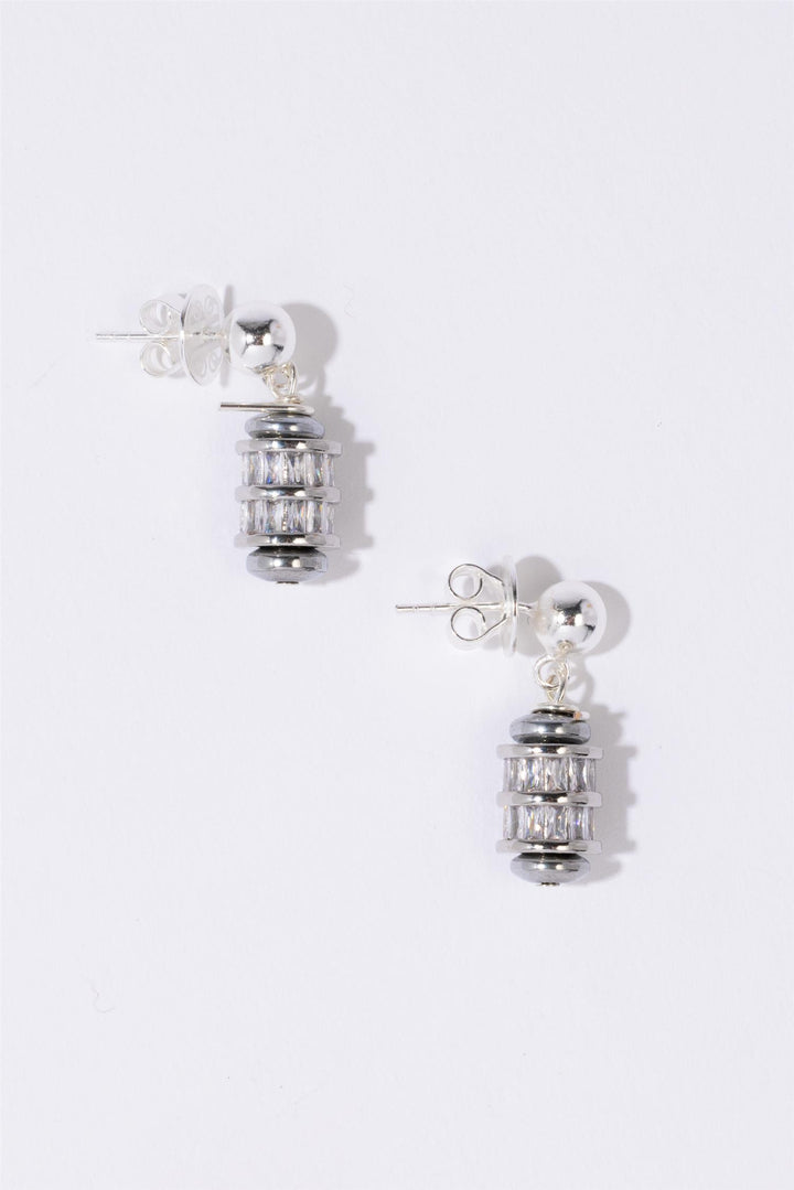 Tiny Gemini Earrings  Silver