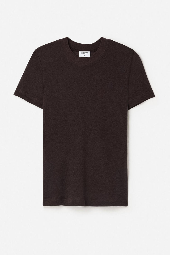 lyocell cashmere tee  Brown