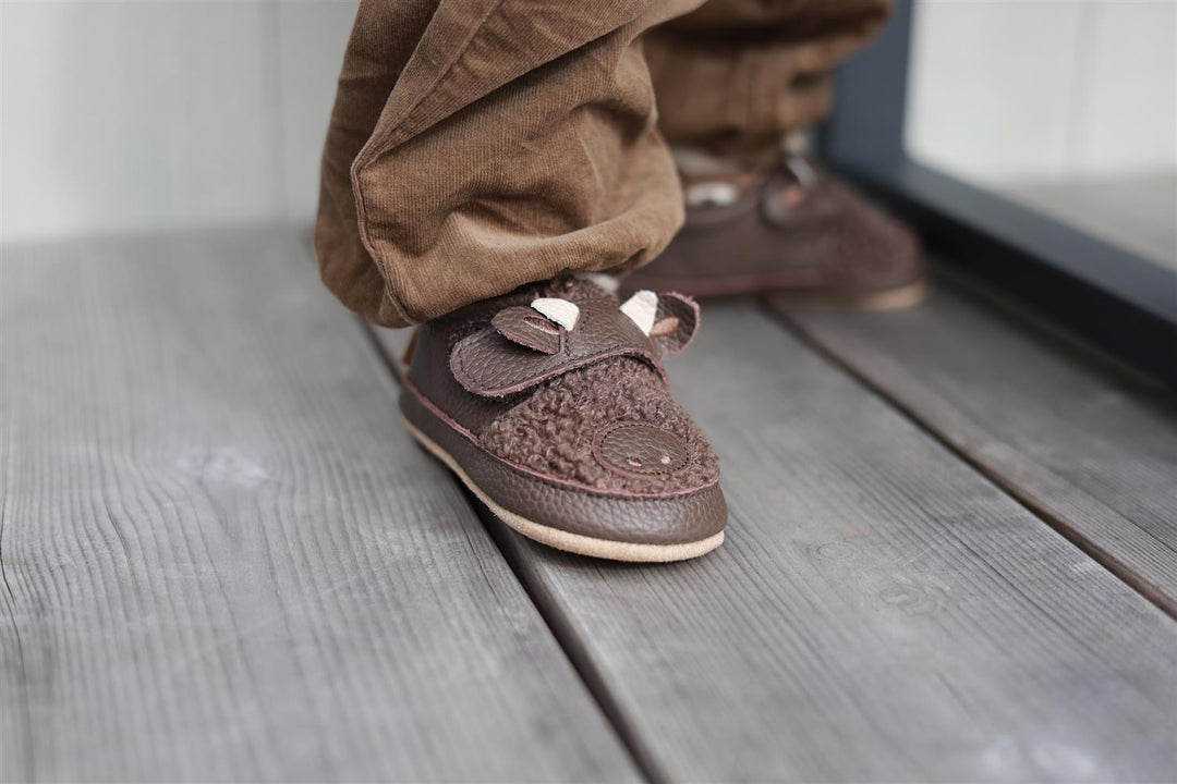 Buffalo leather slippers  Dark Brown