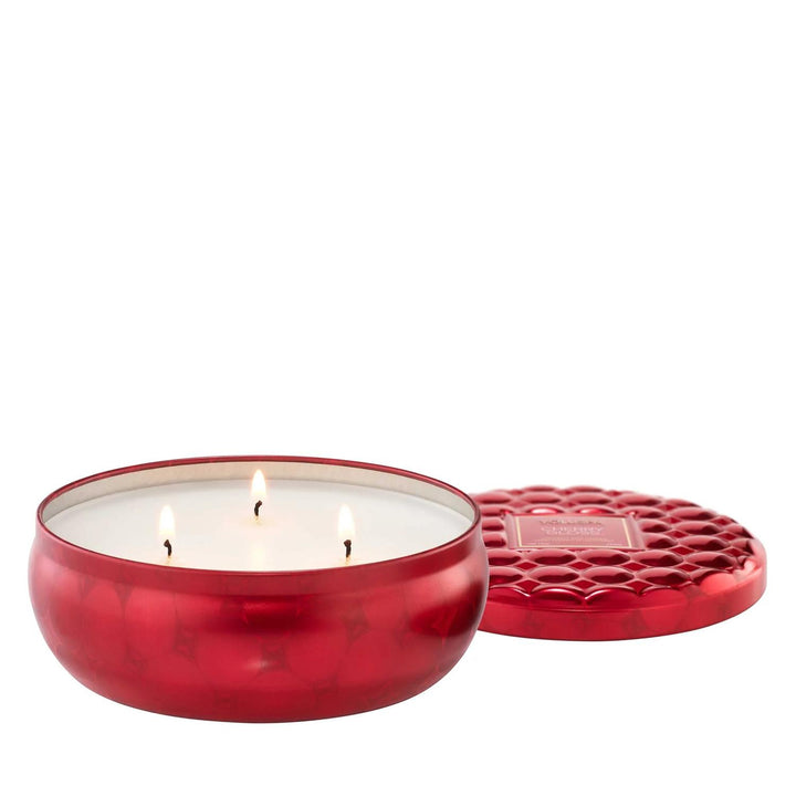 3-WICK TIN CANDLE 40T  Cherry Gloss