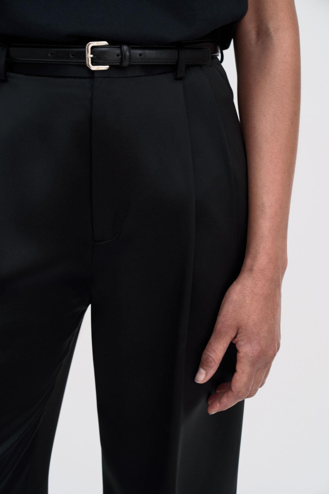 darcey satin trousers Black