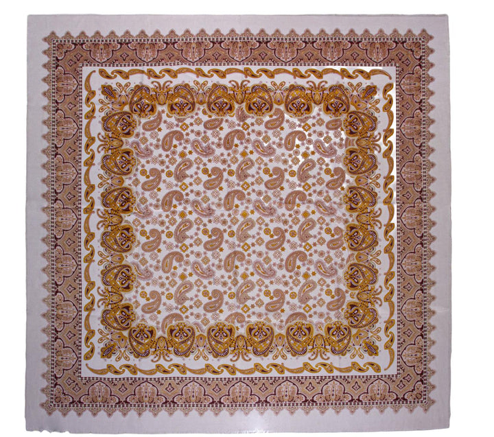 Skjerf Paisley 130x130 Offwhite Off-White