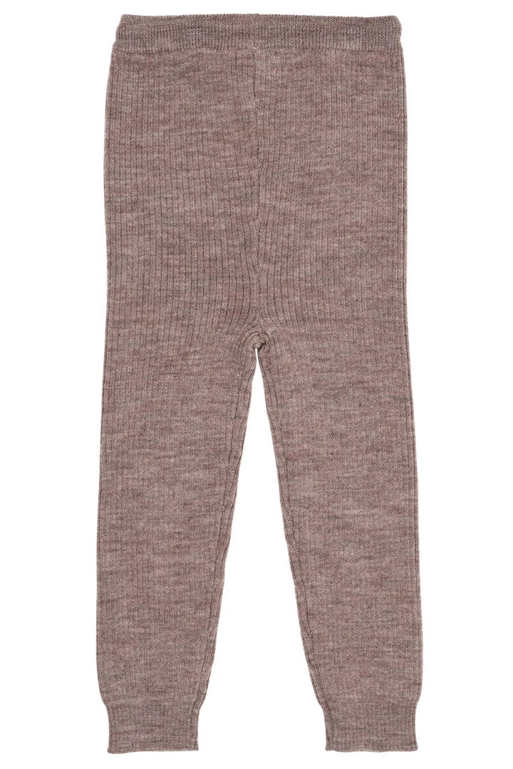 MERINO CLASSIC RIB LEGGINGS W. DRAWSTRINGS  Natural Melange