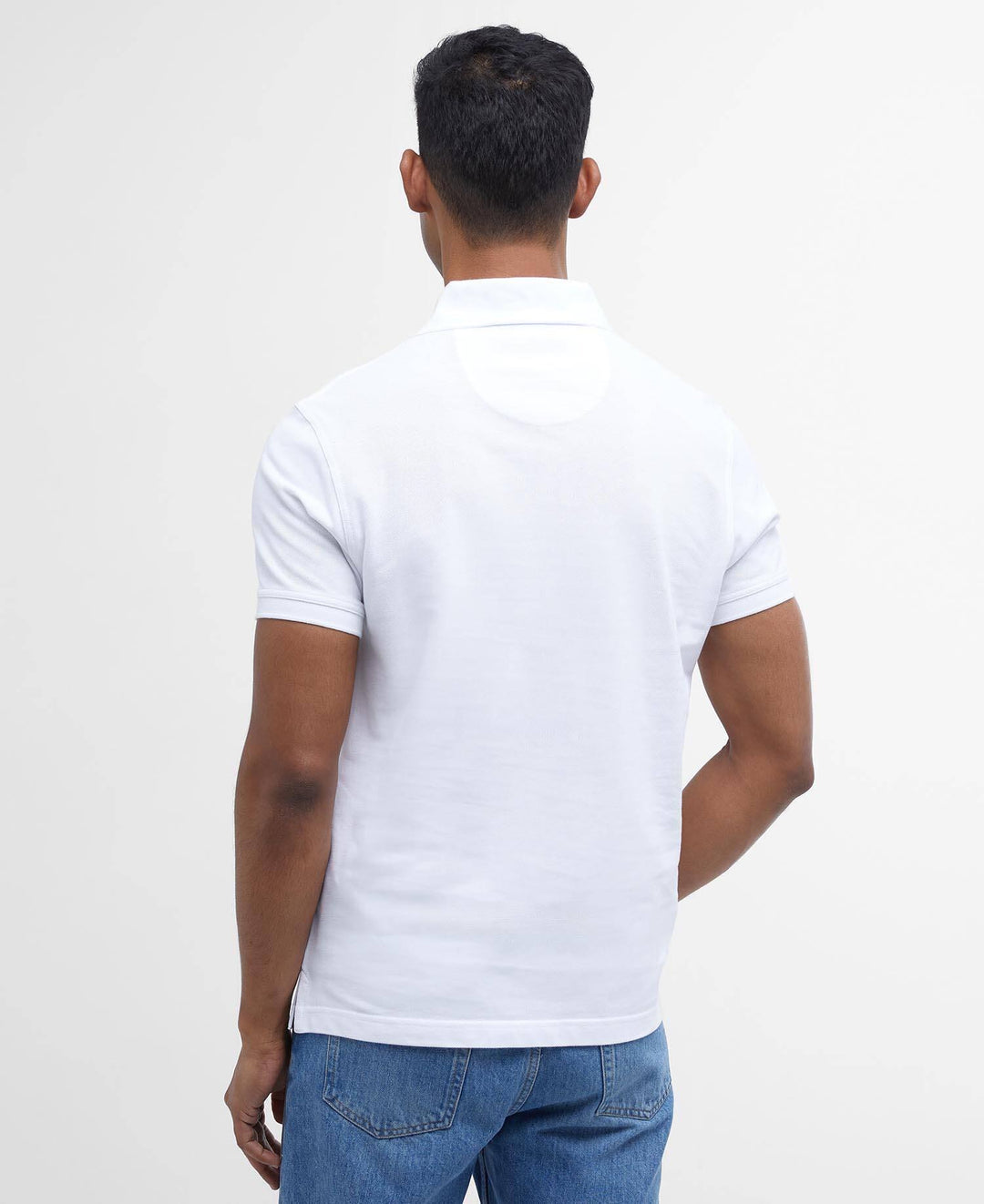 Tartan pique polo shirt  White