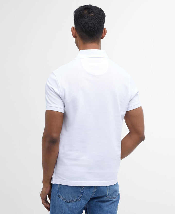 Tartan pique polo shirt  White