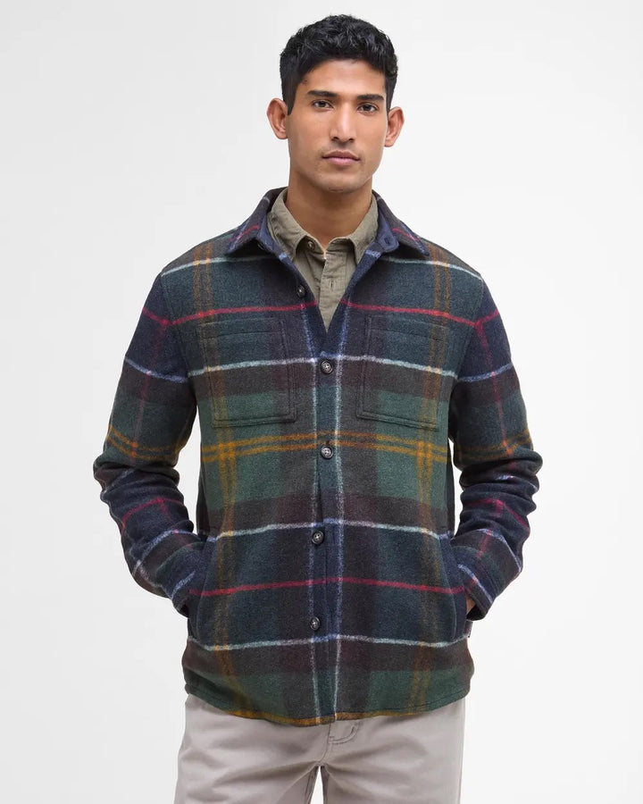 Barbour Chapter Tailored Check Overshirt  Green Loch Tartan