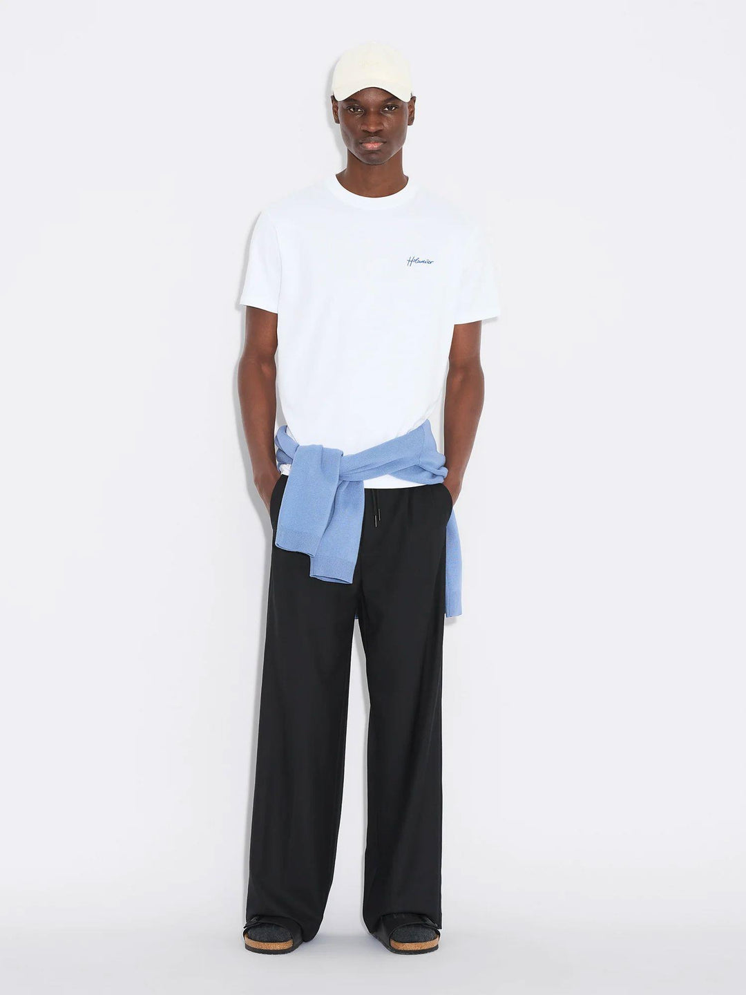 Tucker Embroidery Tee  White