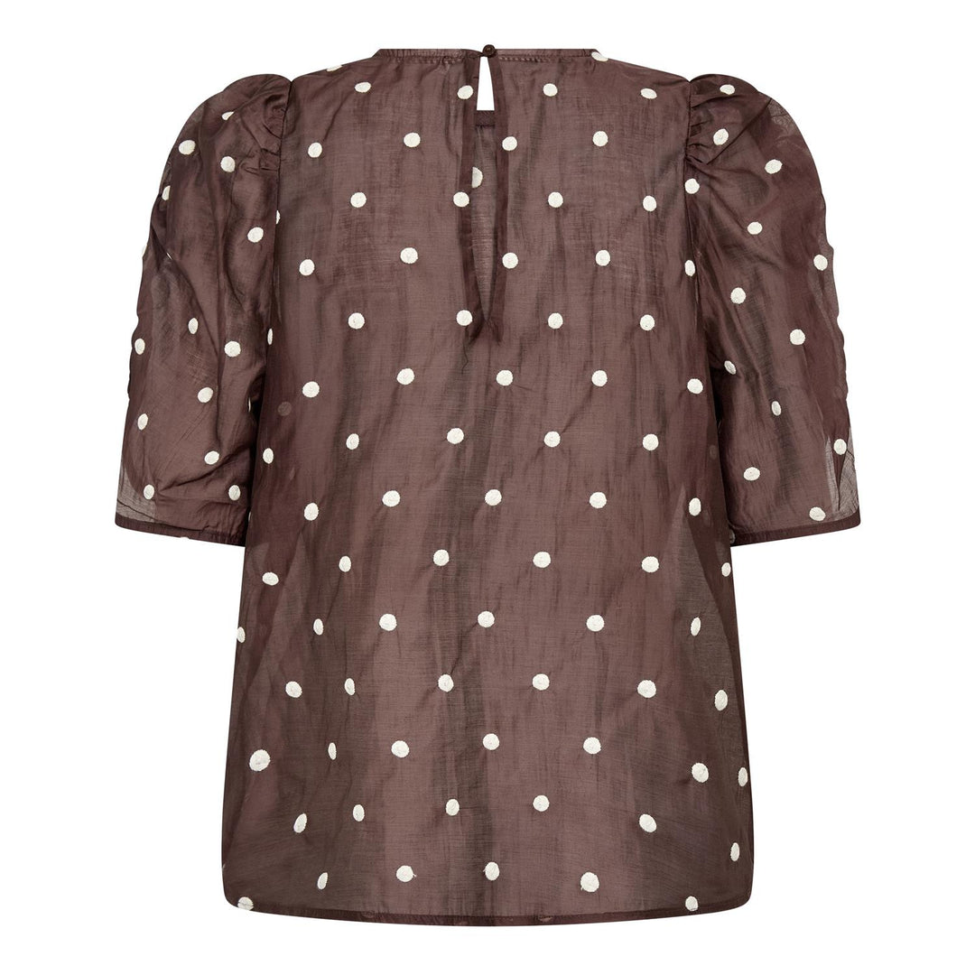 DitaCC Dot SS Blouse  Dark Brown