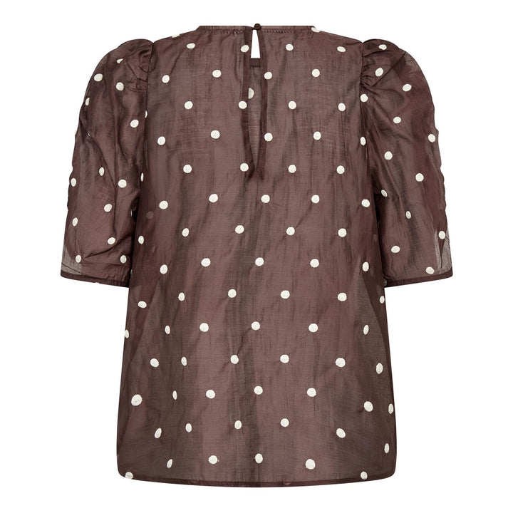 DitaCC Dot SS Blouse  Dark Brown