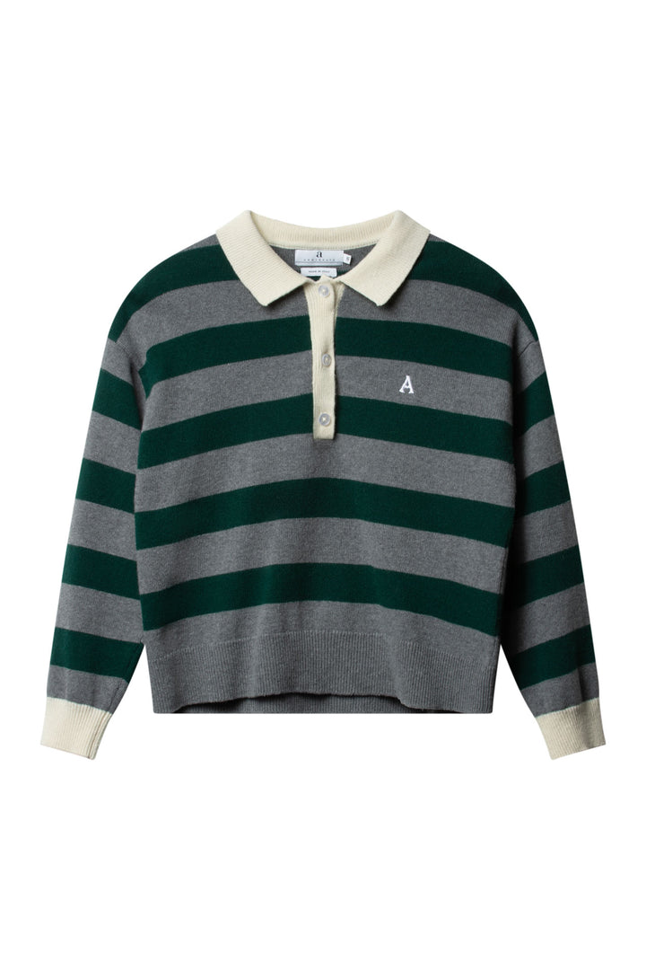 LEIGH Stripe  Dk Grey/Ivy Green