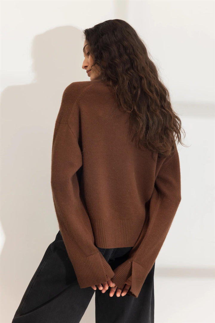 Abigail Knit  Dark Brown