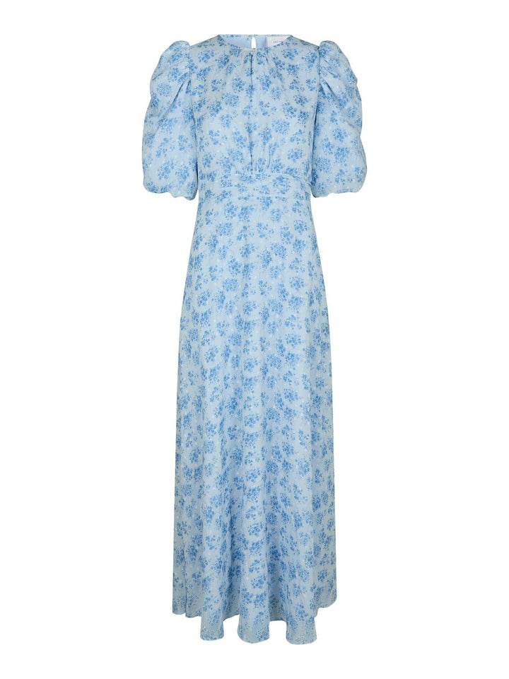 Kikka Chiffon Flower Dress  Light Blue