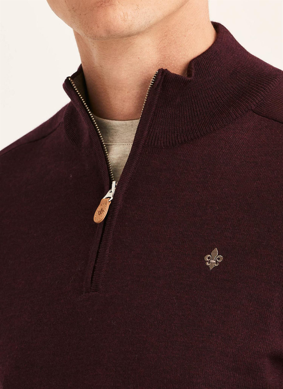 Merino John Zip  Wine Red