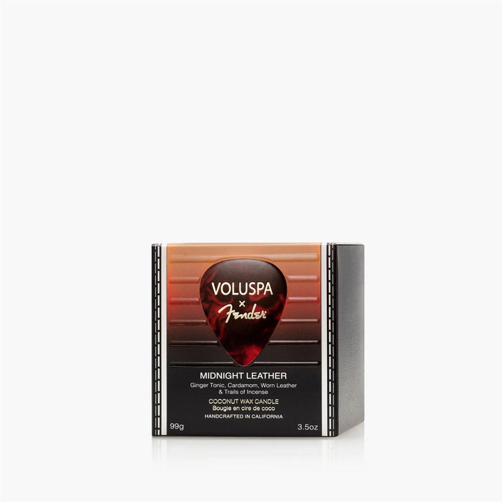MIDNIGHT LEATHER PEDESTAL CANDLE  Midninght Leather