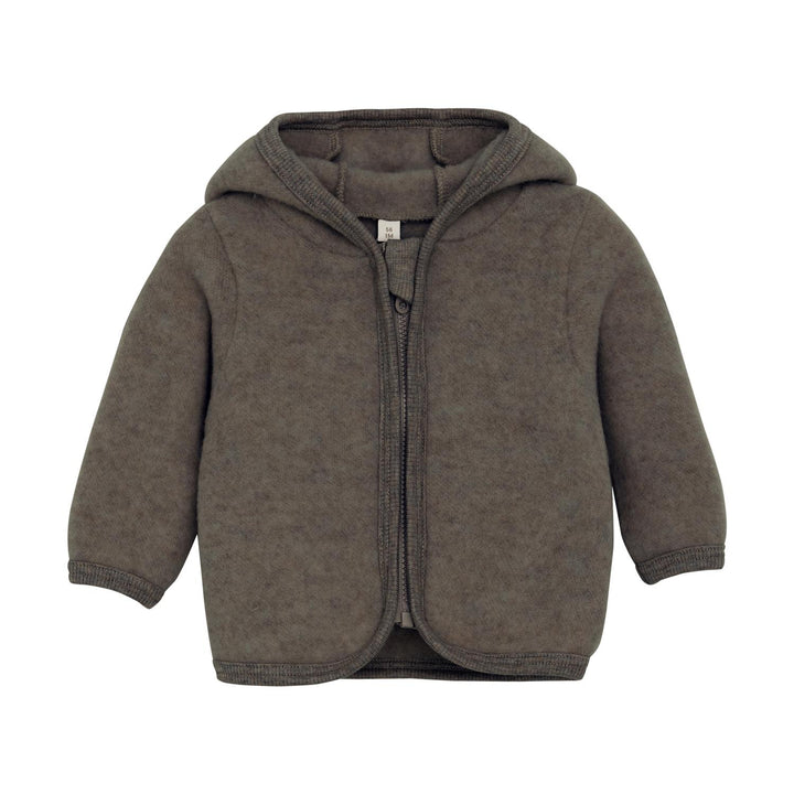 Jacket Ears Wool Fleece  Brown Melange