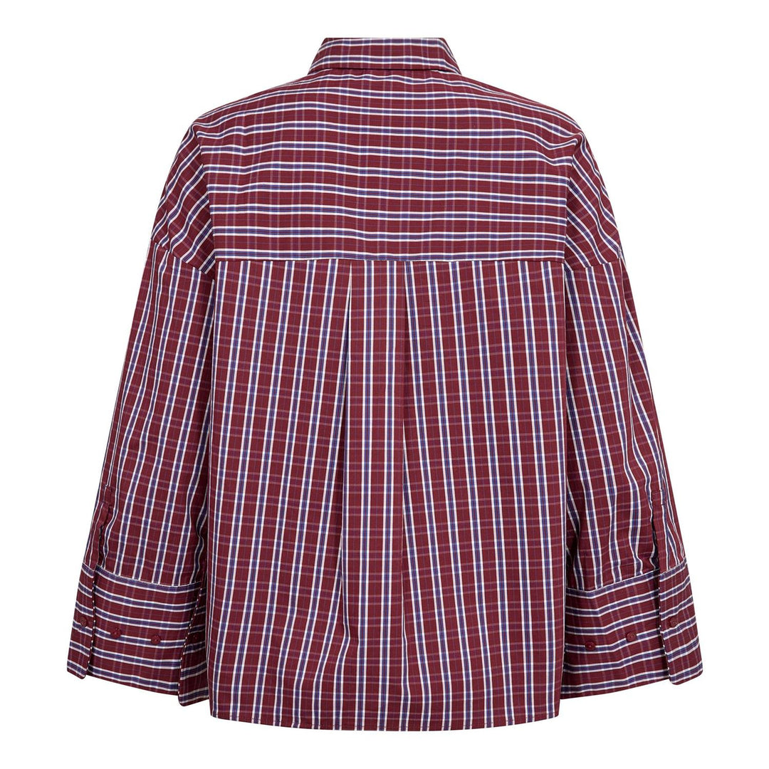 ReneeCC Check Cuff Shirt  Berry Red