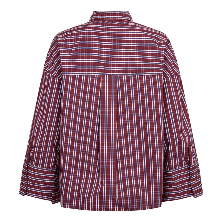 ReneeCC Check Cuff Shirt  Berry Red