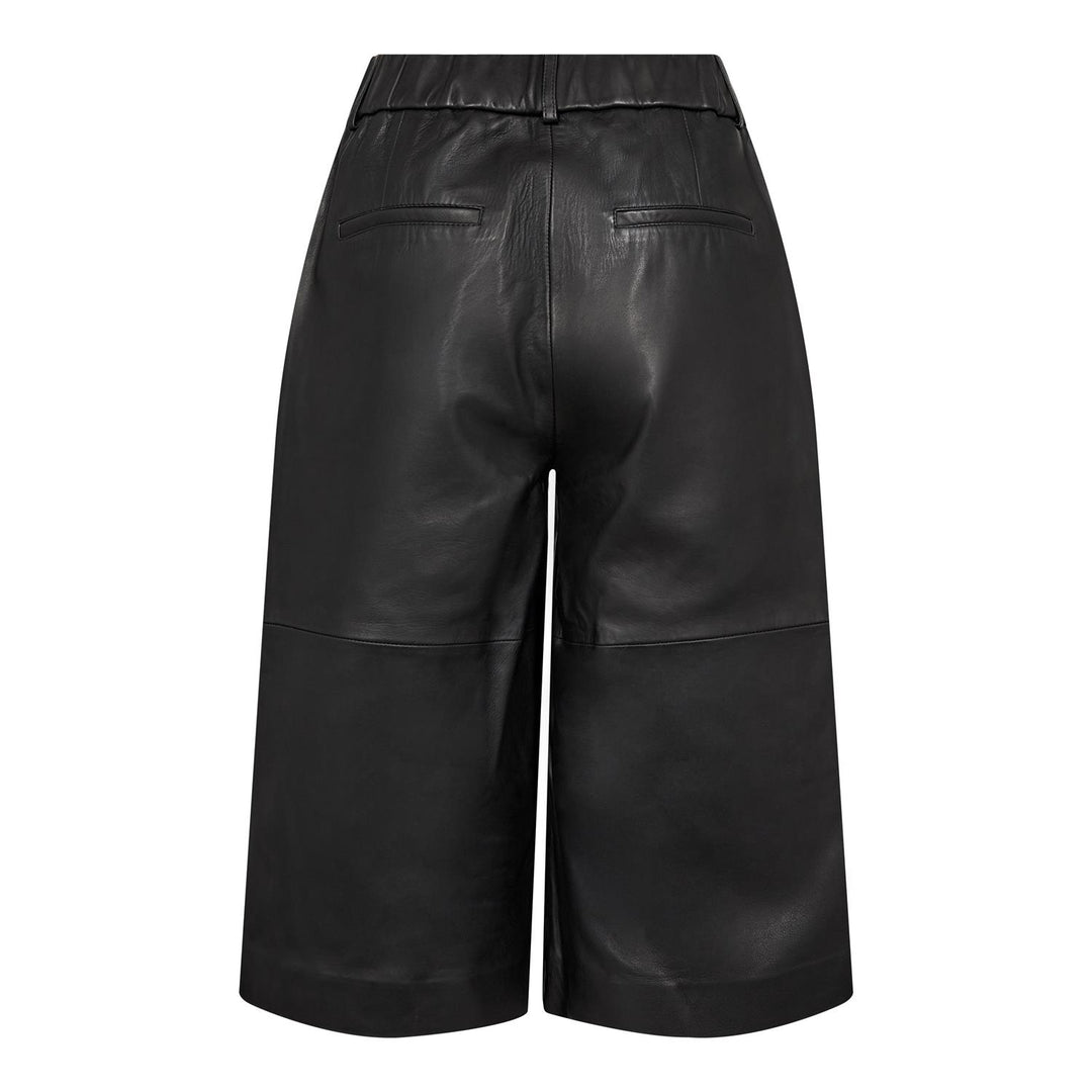 PhoebeCC Long Leather Bermuda  Black