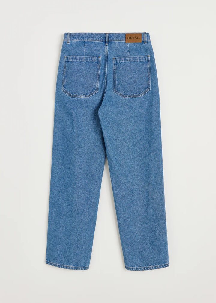 Carlo Midwaist Wide Jeans I  Clear Blue