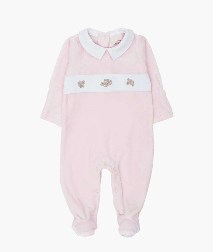 Counting Sheep Aubrey Footie  Pink