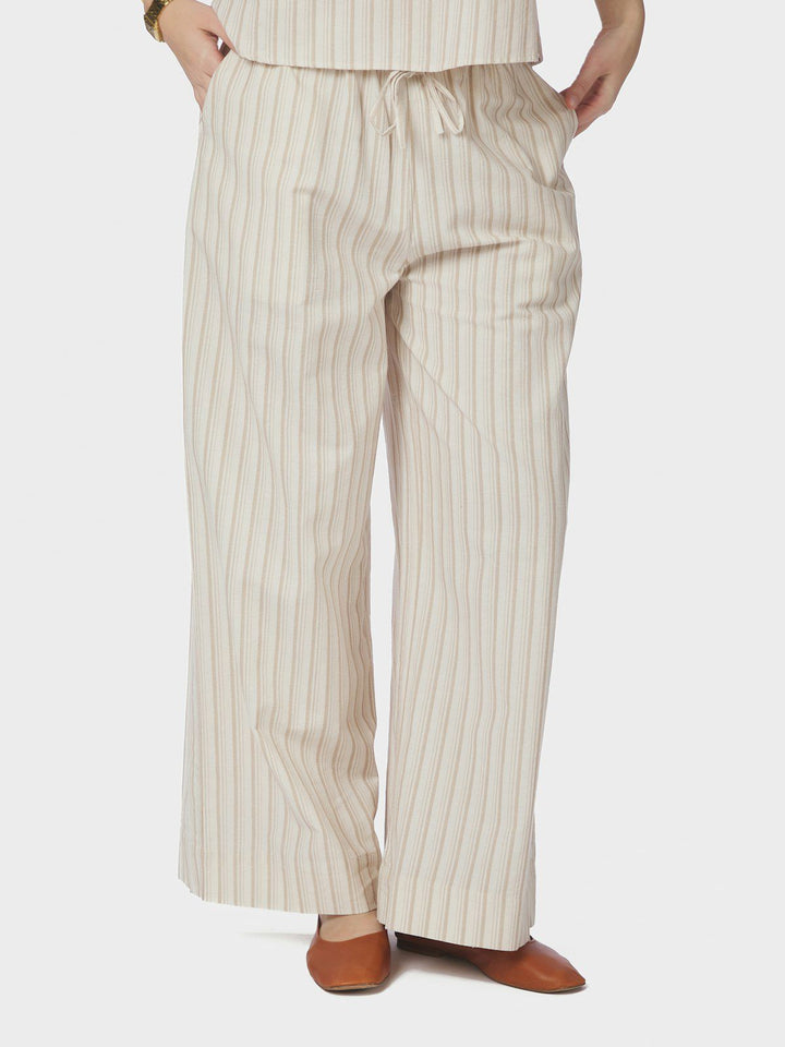 Heifa Linen Stripe Pants  Sand