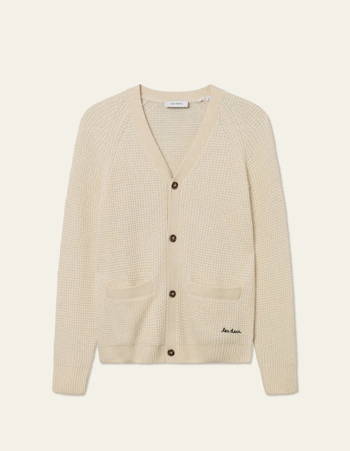 Grady Waffle Cardigan  Ivory