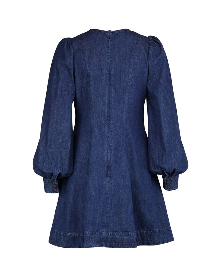 Denim Fitted Dress  Denim Blue