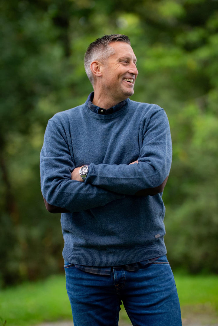 Essential Patch Crew Neck Sweater  Dark Indigo