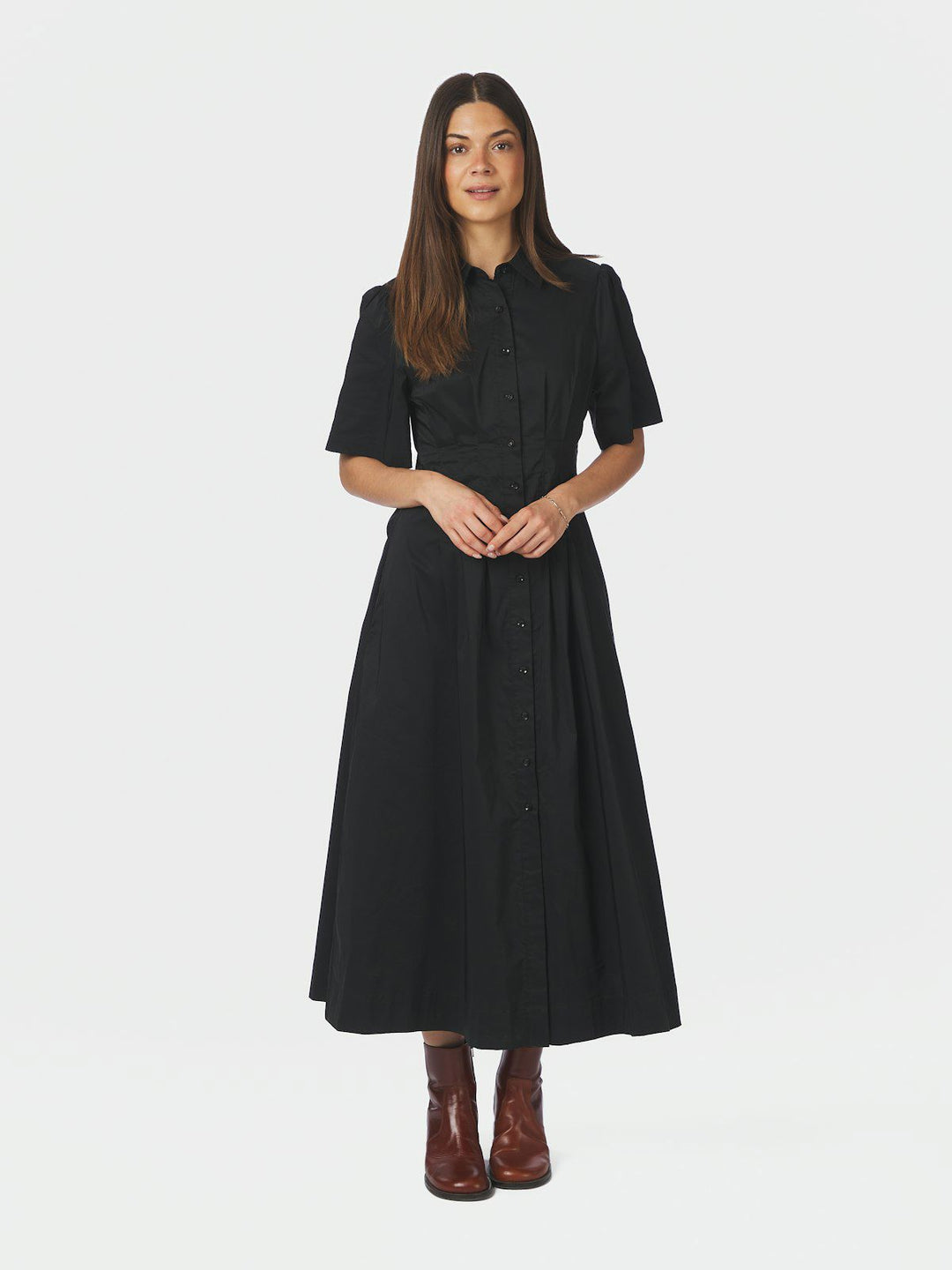 Baia Poplin Dress  Black