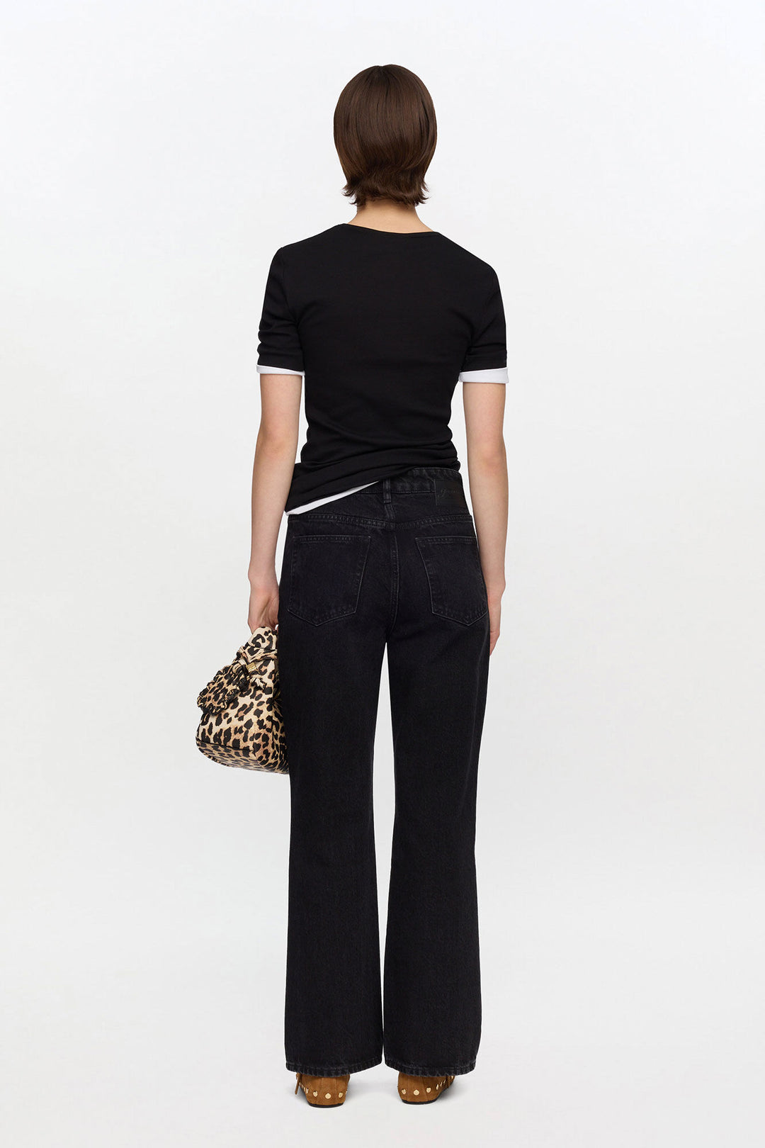 Soft Cotton Rib Short Sleeve  Black