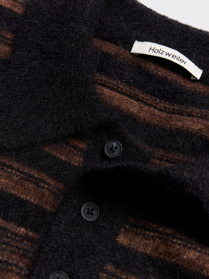 Ollie Wool Polo Sweater  Brown Stripe