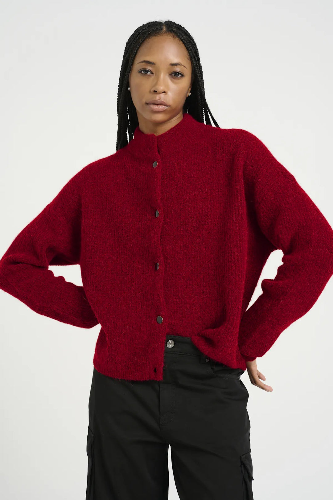 AlphaGZ short cardigan  Haute Red Melange