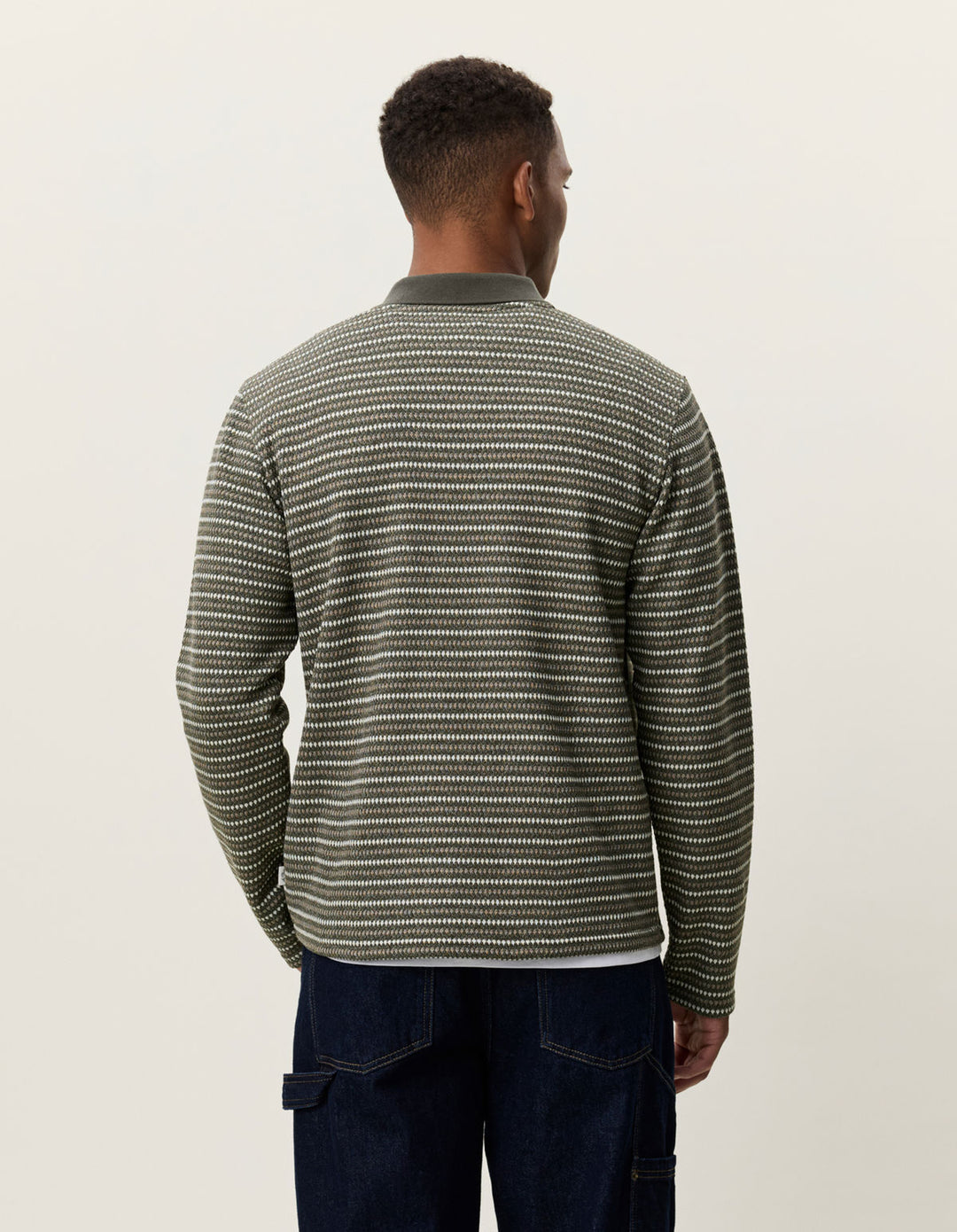 Knitted Stripe Ls Polo Duffel Bag Green