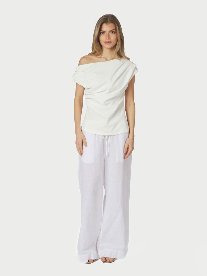 Mabelle Drapy Top  White