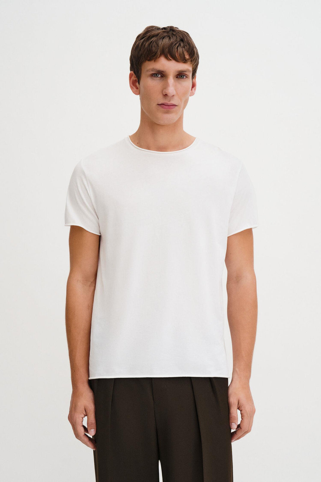 roll neck tee  White