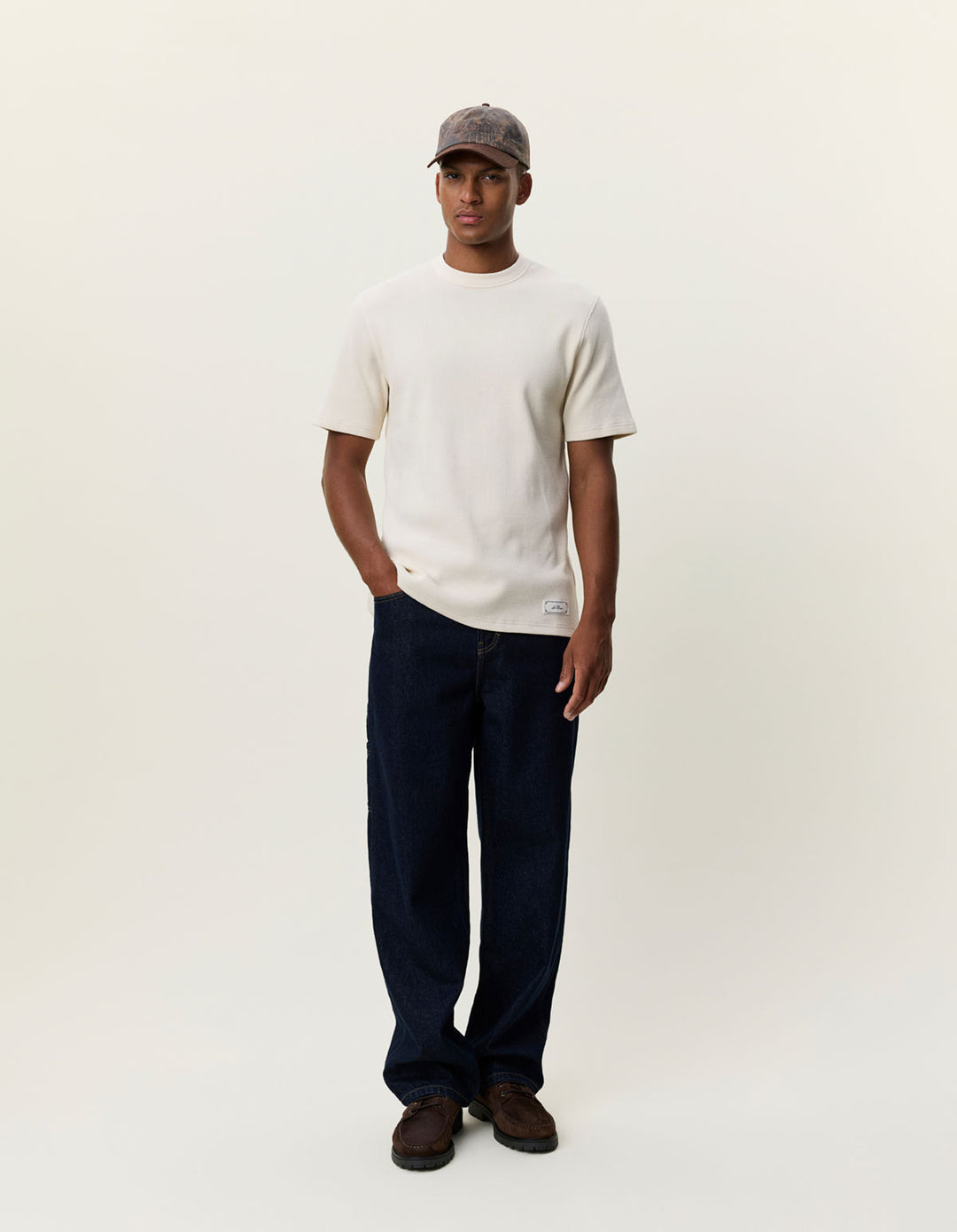 Label Waffle T-Shirt Ivory
