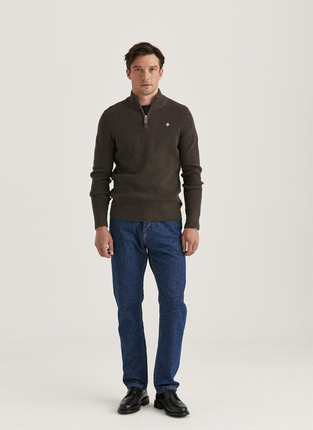 Bernard Half Zip  Brown