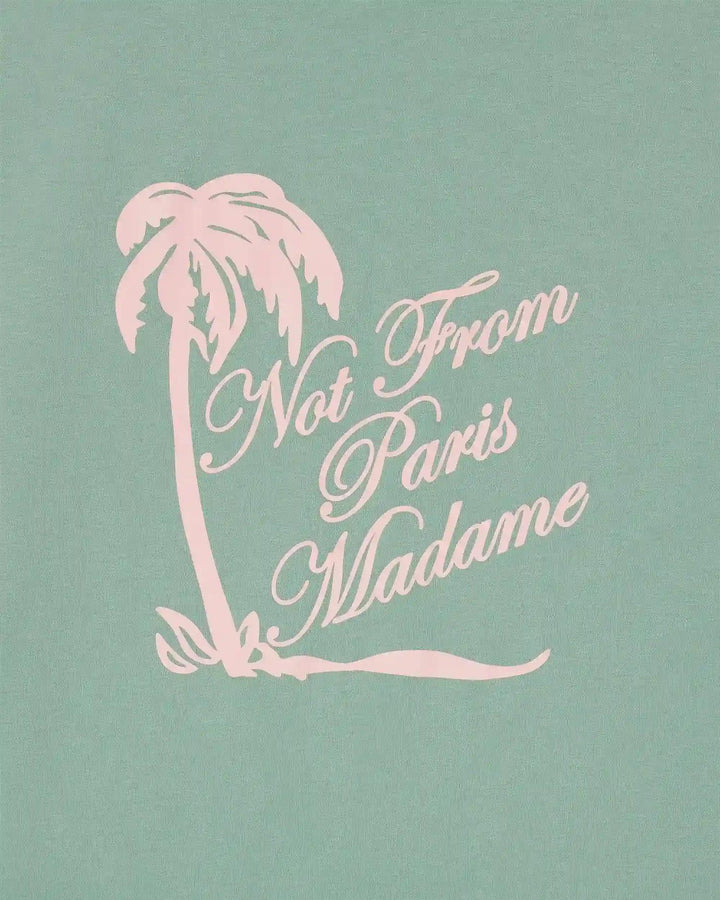 T-shirt Slogan Palmiers  Water Green