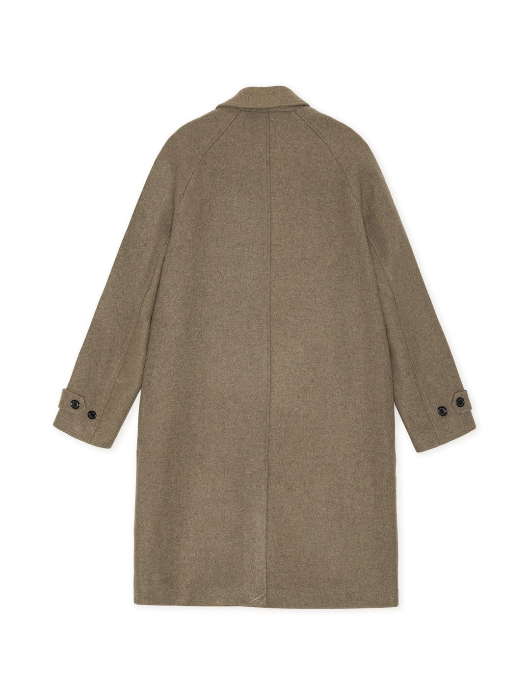 Solid Wool Coat  Dark Sand Melange