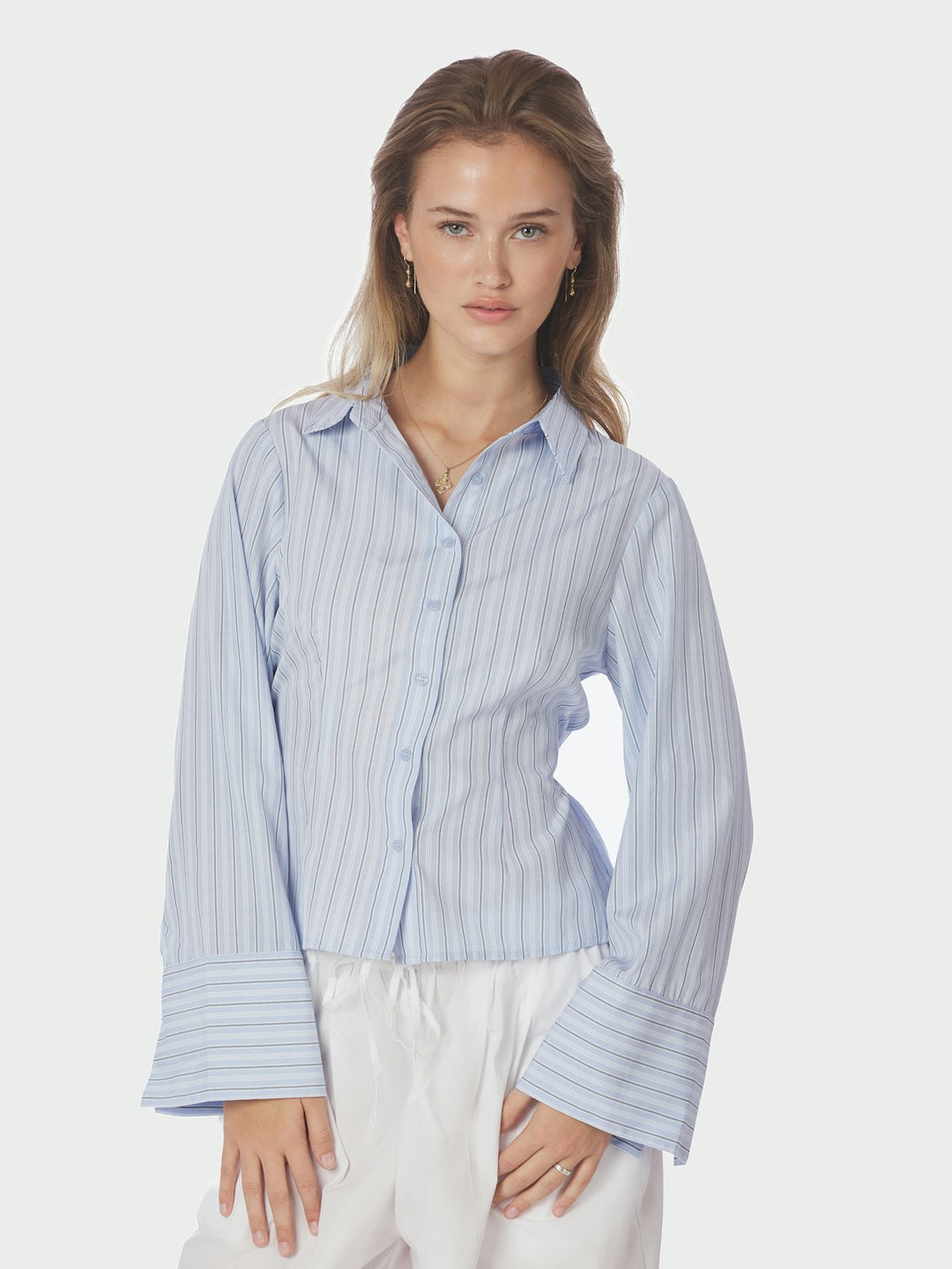 Clarida Double Stripe Shirt  Light Blue