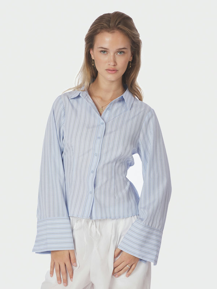 Clarida Double Stripe Shirt  Light Blue