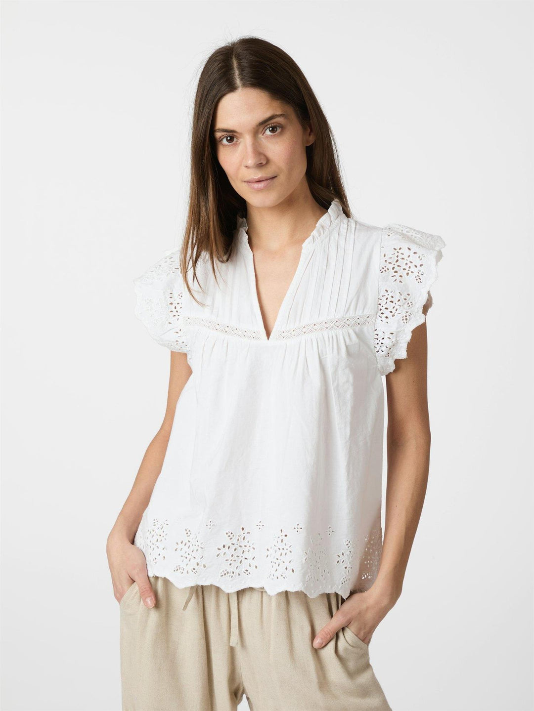 KYOTI EMBROIDERY TOP  White