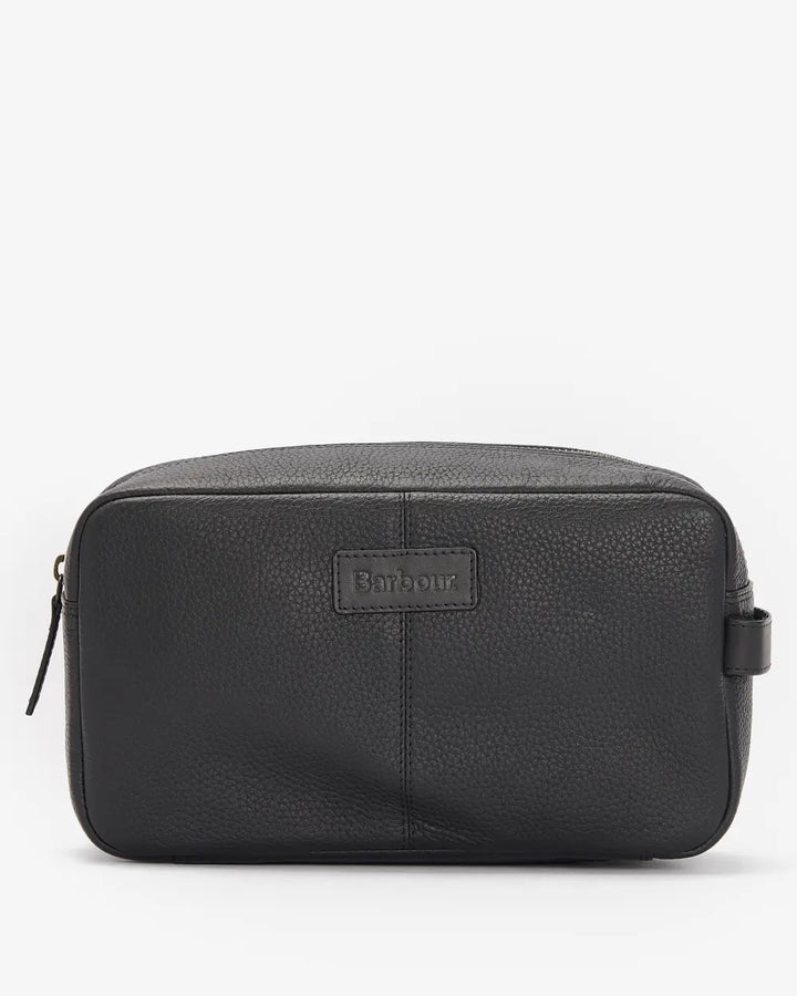 Barbour High Leather Washbag  Black