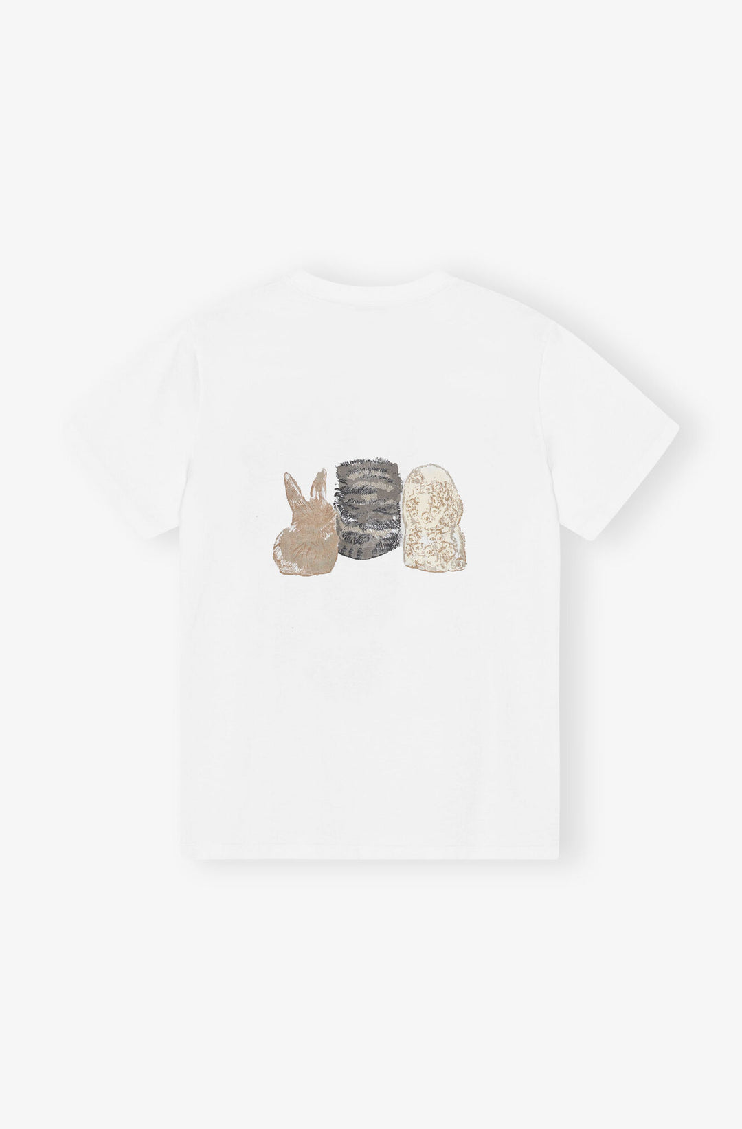 Basic Cotton Jersey Animals Relaxed T-shirt  Bright White
