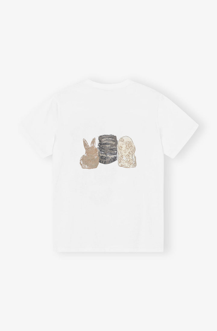 Basic Cotton Jersey Animals Relaxed T-shirt  Bright White